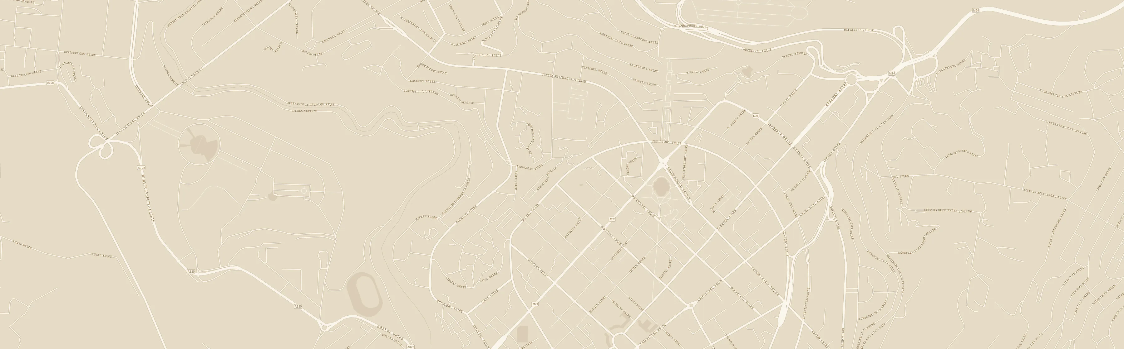 Street map of central Yerevan around Saryan Street